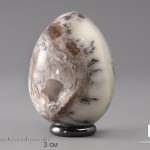 Яйцо из дендритового опала с халцедоном, 6,3х4,8 см